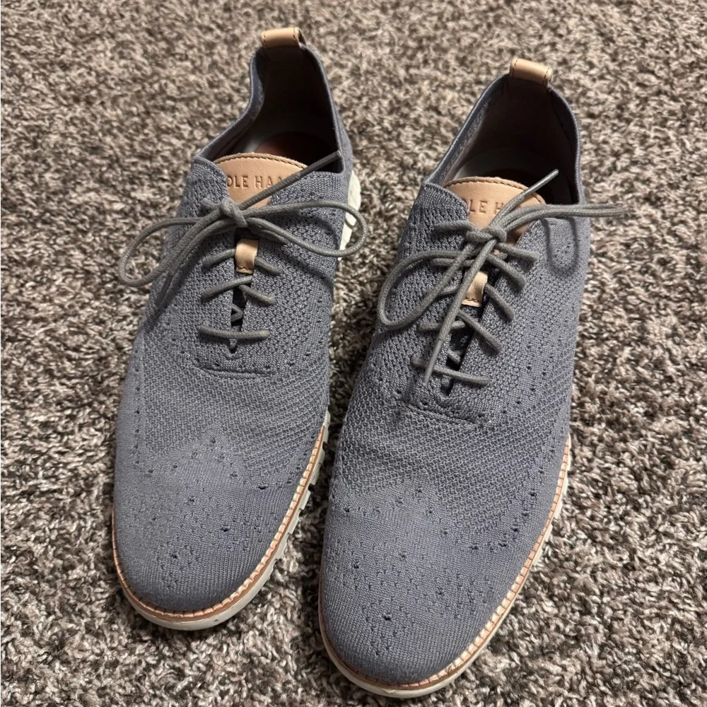 Cole Haan gray knit Gran Xero lace up dressy shoe Size 11